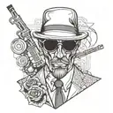 gangster statue tattoo design idea