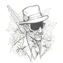 gangster statue tattoo design idea