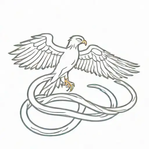 eagle fighting snake tattoo design idea