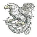 eagle fighting snake wrapped tattoo design idea