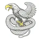 eagle fighting snake wrapped tattoo design idea