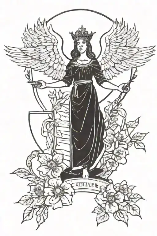 cardinal virtues prudence justice temperance fortitude tattoo design idea