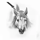 man on horse with lightning sword tattoo design idea