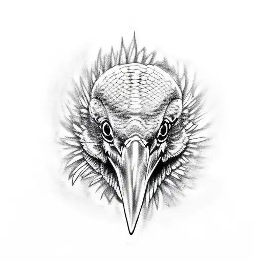 Raven snake tattoo design idea