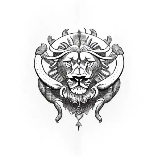 Scorpion with libra and lions  tattoo design idea