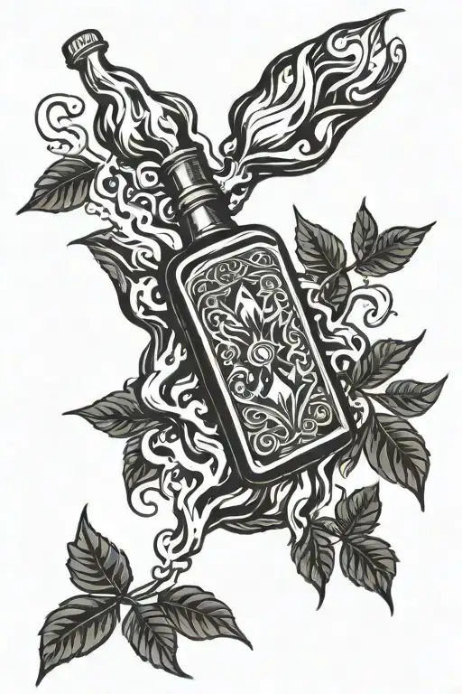 molotov cocktail tattoo design idea