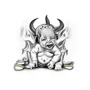 Baby Devil, hear no evil see no evil speak no evil tattoo design idea