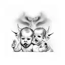 Baby Devil, hear no evil see no evil speak no evil tattoo design idea