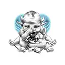 Baby Devil, hear no evil see no evil speak no evil tattoo design idea