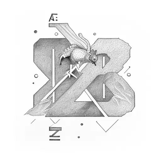 letter a, read normal and bottom to top tattoo design idea