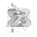 letter a, read normal and bottom to top tattoo design idea