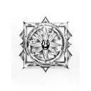 An abstract tattoo representing the music genres of Mac Miller, Eminem, Bob Marley, Dr. Dre, Stone Temple Pilots, Soundgarden, The White Stripes, Led Zeppelin, and Pearl Jam, incorporating elements of nature and outdoor activities tattoo design idea