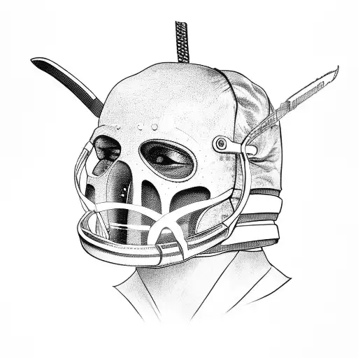 hannibal lecter with helmet samurai tattoo design idea