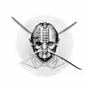hannibal lecter with helmet samurai tattoo design idea