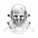 hannibal lecter with helmet samurai tattoo design idea