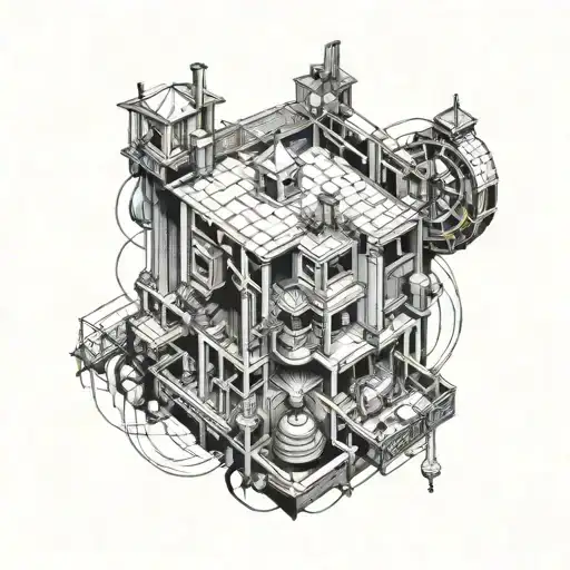 trap view from the top tattoo design idea