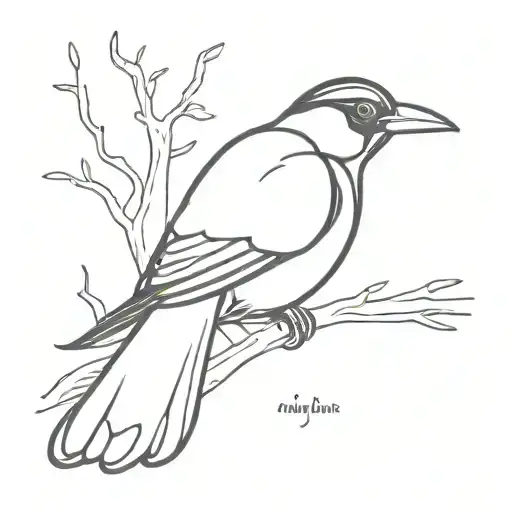 magpie bird tattoo design idea