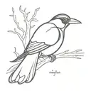 magpie bird tattoo design idea
