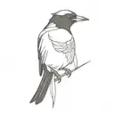 magpie bird tattoo design idea