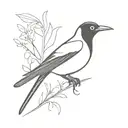 magpie bird tattoo design idea