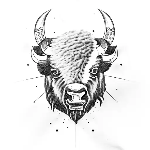 bison tattoo design idea