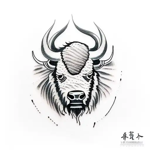bison tattoo design idea