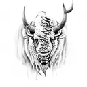 bison tattoo design idea