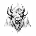 bison tattoo design idea