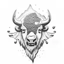 bison tattoo design idea