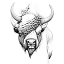 bison tattoo design idea