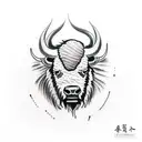 bison tattoo design idea