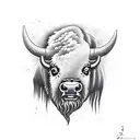 bison tattoo design idea
