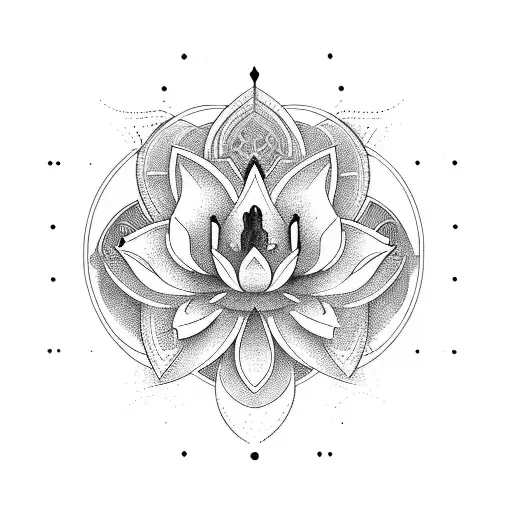 Lotus Flower Binary code tattoo design idea