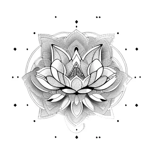 Lotus Flower Binary code tattoo design idea
