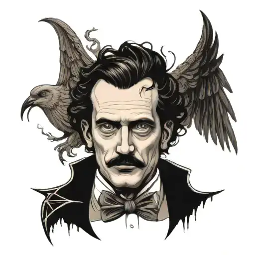 lovecraft poe king tattoo design idea