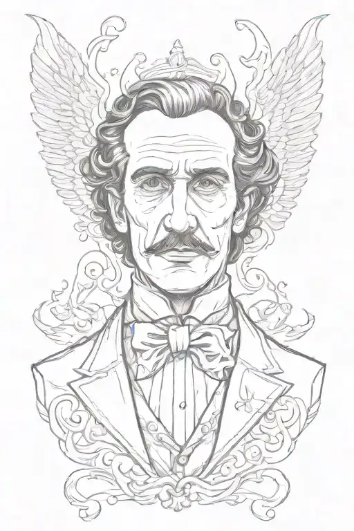 lovecraft poe king tattoo design idea