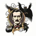 lovecraft poe king tattoo design idea