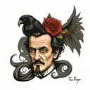 lovecraft poe king tattoo design idea