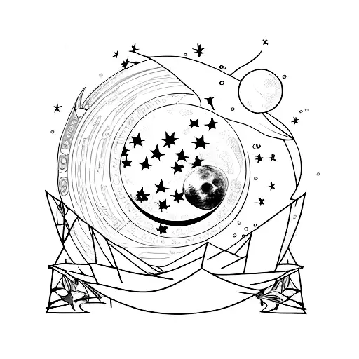 moon shine tattoo design idea