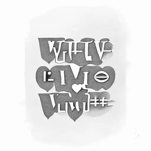 write 'I will always love you' where each word of each letter is layered tattoo design idea