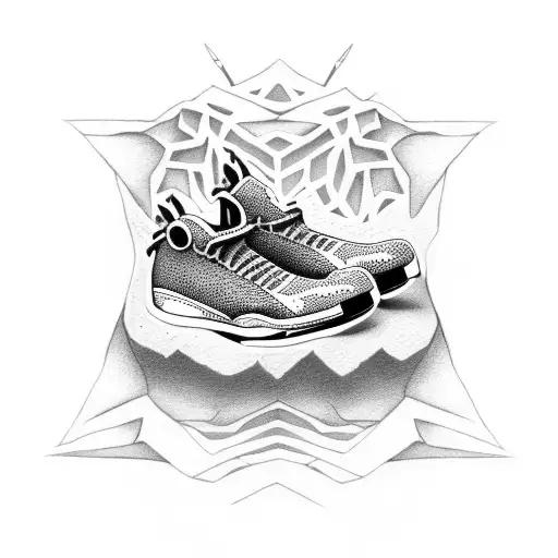 sneaker with jordan tattoo design idea