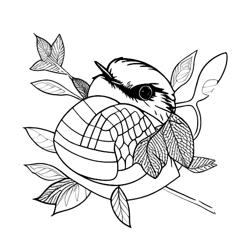 Chickadee and ladybug tattoo design idea