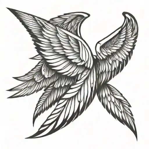 bad angel wings tattoo design idea