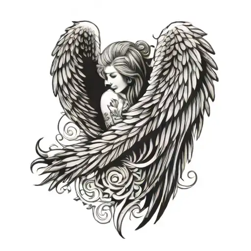 bad angel wings tattoo design idea