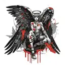 bad angel tattoo design idea