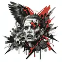 bad angel tattoo design idea