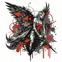 bad angel tattoo design idea