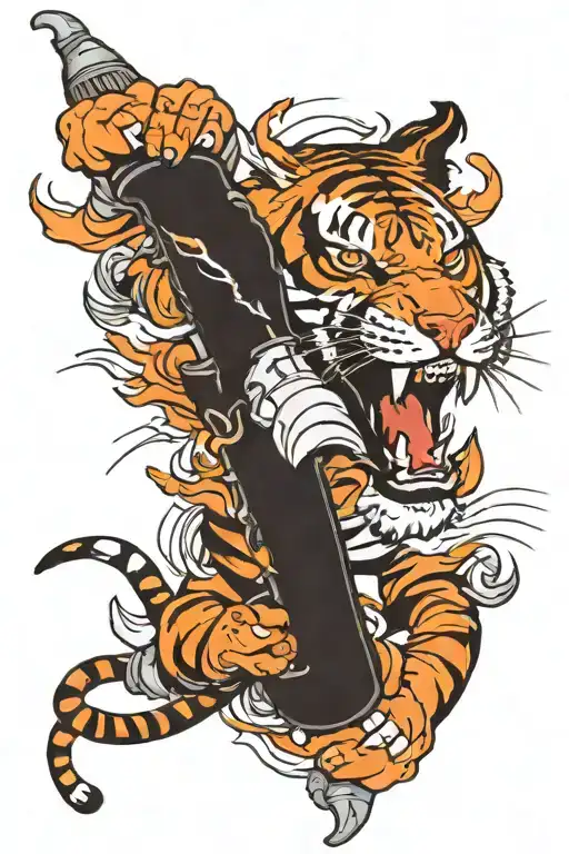 Tiger in f16 tattoo design idea