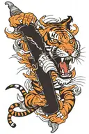 Tiger in f16 tattoo design idea