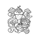 Softe ice cream  tattoo design idea